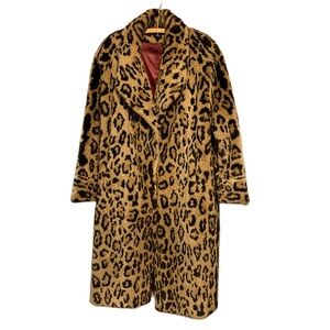 Vintage Sterling Stall Leopard Print Faux Fur Coat